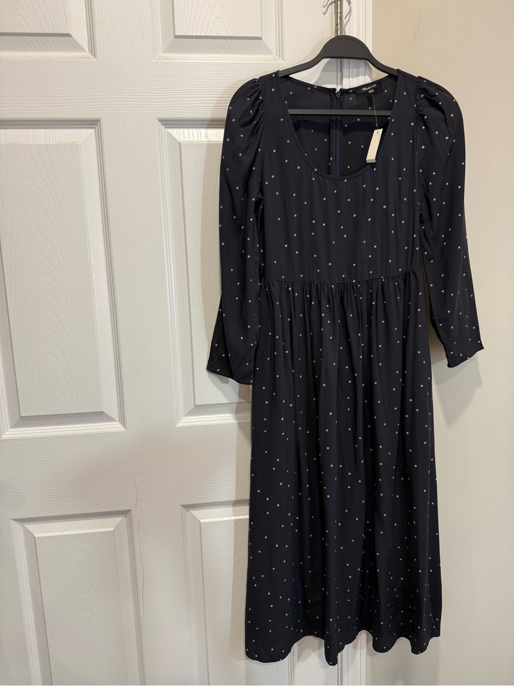 NWT Madewell Alicia Night Stars Midi Dress XS Puff Sleeve Celestial Cottagecore - Picture 6 of 12